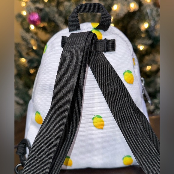 Adorable JanSport Quarter Pint Mini White Convertible Backpack with Lemon Design - Picture 2 of 15